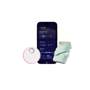 Owlet Smart Sock baby monitor sock and app stock image