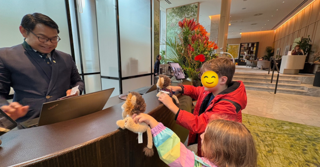 Pan Pacific London kids check in desk