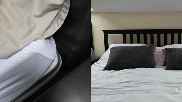 A closer look at the Panda bamboo bedding set on our tester's bed