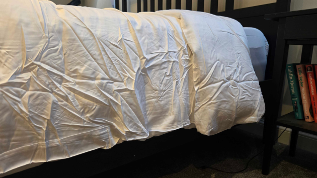 A look at the creases in Panda's 100% bamboo bedding set