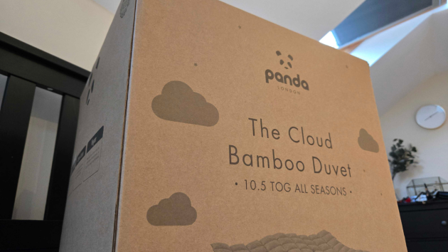 A closer up of the Panda Cloud Bamboo Duvet box