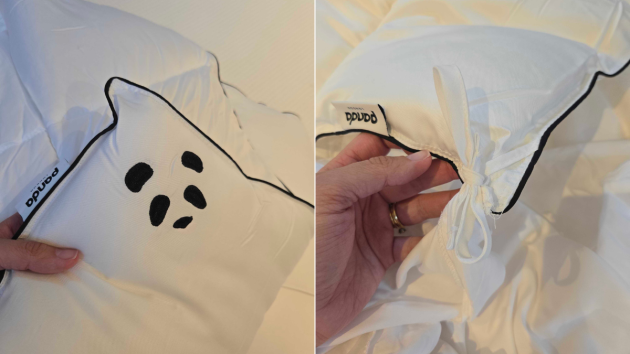 A closer look at the details on the Panda cloud duvet