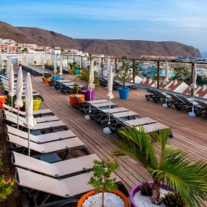 Terrace at the Paradise Park Fun Lifestyle Hotel in Tenerife