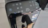 A close up of the control panel on the Philips 4000 Series NA462/79 Stacked Dual Basket Air Fryer