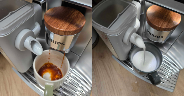 Making coffees with the Philips Café Aromis Series 8000