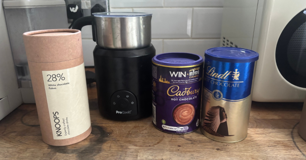Testing the ProCook hot chocolate maker with Knoops, Cadbury and Lindt
