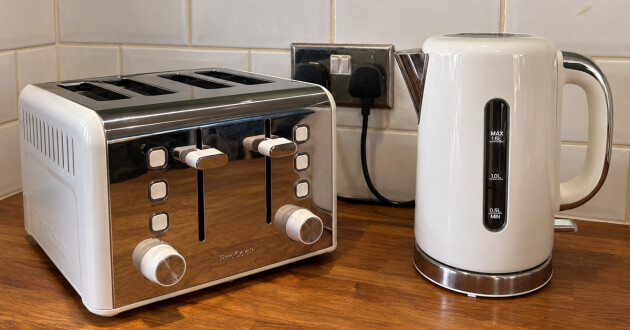 ProCook white kettle and toaster set