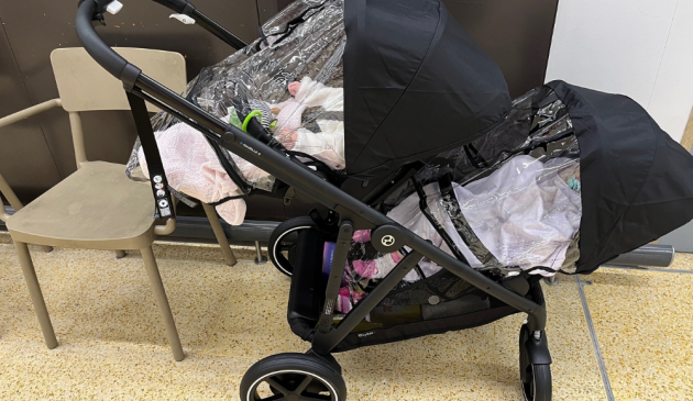 Rain covers on Cybex e-Gazelle S stroller