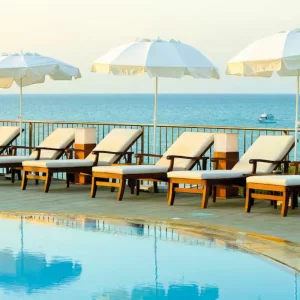 The pool at Regina dell’ Acqua Resort in Kefalonia
