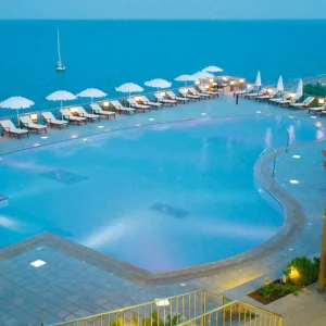 An aerial view of Regina dell’ Acqua Resort in Kefalonia