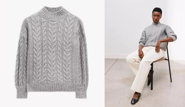 Roll Neck Cable Knit Jumper
