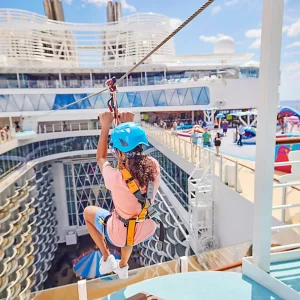 Zipline onboard a Royal Caribbean cruise ship