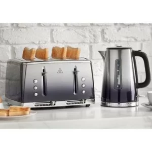 Russell Hobbs Midnight Blue Eclipse Stainless Steel Four-Slice Toaster and Kettle