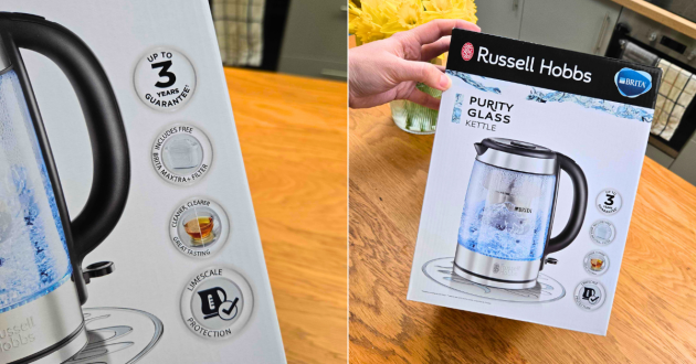 Russell Hobbs Purity Glass Brita Kettle in the box