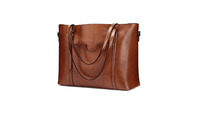 brown leather bag