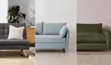A grid of three sofa beds from Argos, Swyft and Loaf