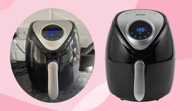 Salter EK4221AS Air Fryer product imagery and in testing