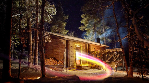 A wooden cabin in Finnish Lapland