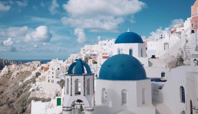 Oia rooftops in Santorini