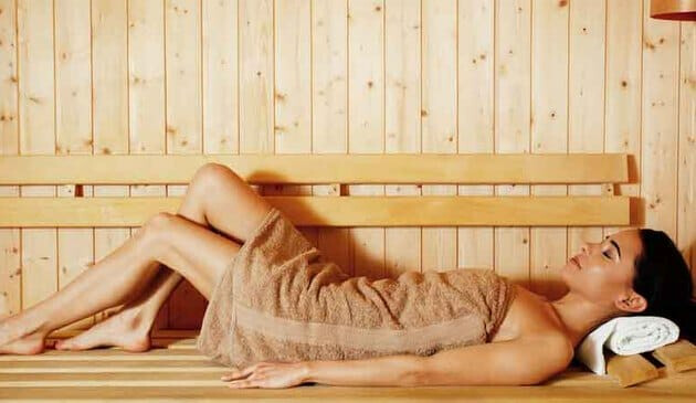 woman in sauna