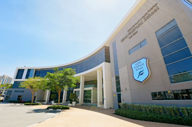 A front view of GEMS FirstPoint School in The Villa in Dubai