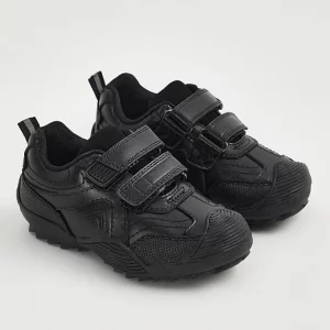 Product image of George at ASDA Black Leather Double Strap Sporty School Shoes