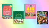 Selection of the best air fryer cookbooks, including Bored of Lunch, The Green Air Fryer Cookbook, Pinch Of Nom, and Budget Air-Fryer Cookbook