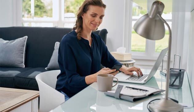 Woman working at desk
