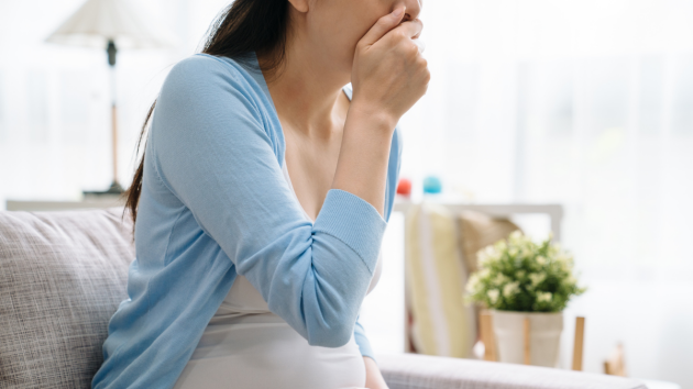 A pregnant woman has nausea