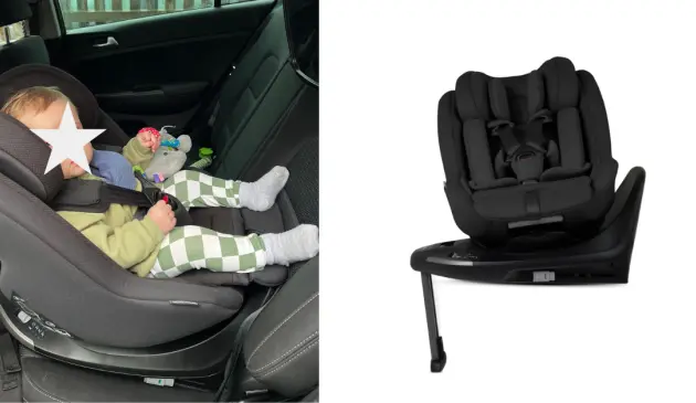 toddler in the Silver Cross Approach Plus 360 car seat