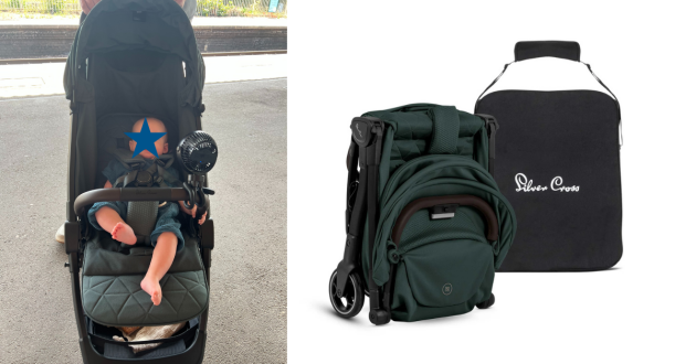 baby in silver cross clic 2 stroller