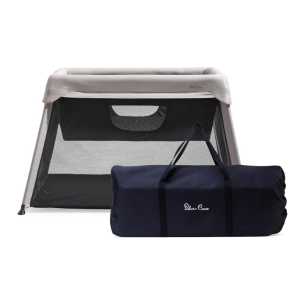 Silver Cross Slumber Travel Cot showing cot from side and carry case