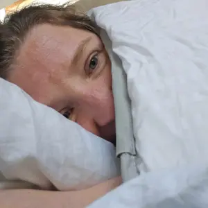 Mumsnet editor Rebecca wrapped up in the Simba Hybrid 3-in-1 Duvet