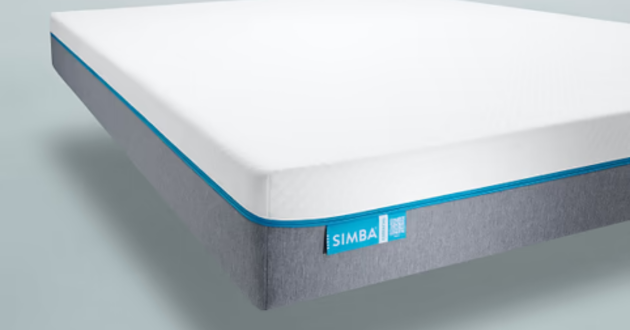 Studio product image of the Simba Hybrid Essential Mattress showing quilted cover and side profile
