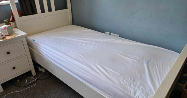 A view of the Simba TripleShield Bamboo Mattress Protector on a bed