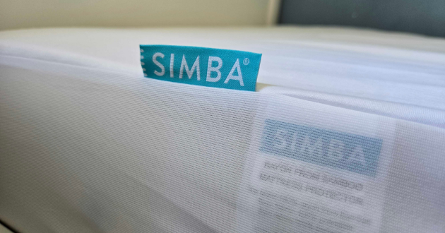 A close up of branding on the Simba TripleShield Bamboo Mattress Protector
