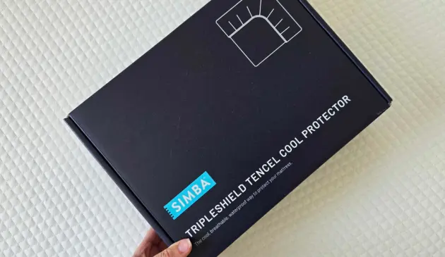 The box of the Simba TripleShield Tencel Cool Mattress Protector