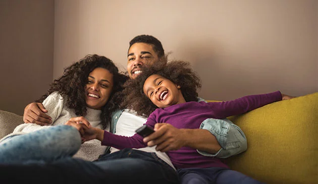 Family watching Netflix