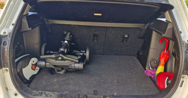 SmarTrike Wonder Max folded in car boot