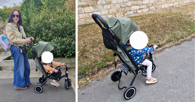 Woman pushing 2-year-old in SmarTrike Wonder Max