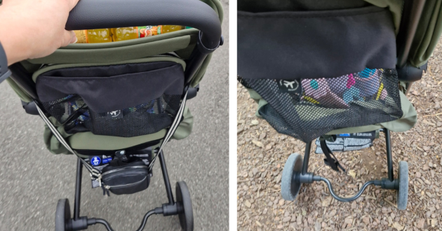 Close ups of the SmarTrike Wonder Max storage pocket