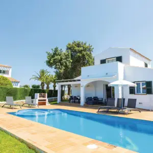 Villas Olivera and Mediterranea Son Bou view of villa and pool from back garden