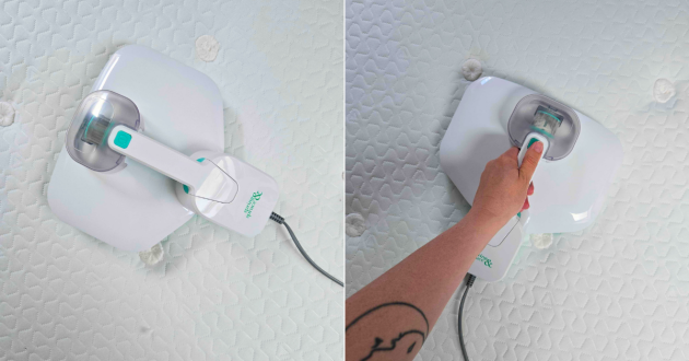 In use - product testing of the Spring & Spruce Mattress Maid mattress cleaner