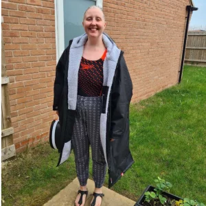 Journalist Laura Westerman models the dryrobe long sleeve advance