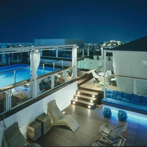 St George Lycabettus Lifestyle Hotel in Athens at night