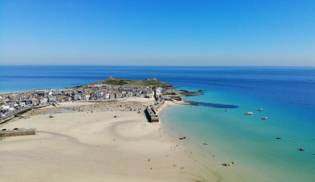 A view of St Ives beach in Cornwall