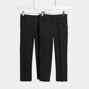 A product image of the M&S Boys' Easy Dressing School Trousers (2pk)