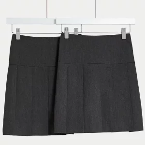 A product image of M&S Girls' Pleated School Skirts (2pk)