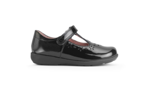 Start-Rite Charlotte Black Patent Rip-Tape School Shoes