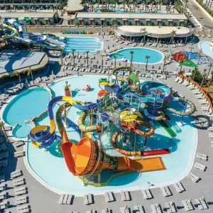The waterpark at the Stella Palace hotel in Crete